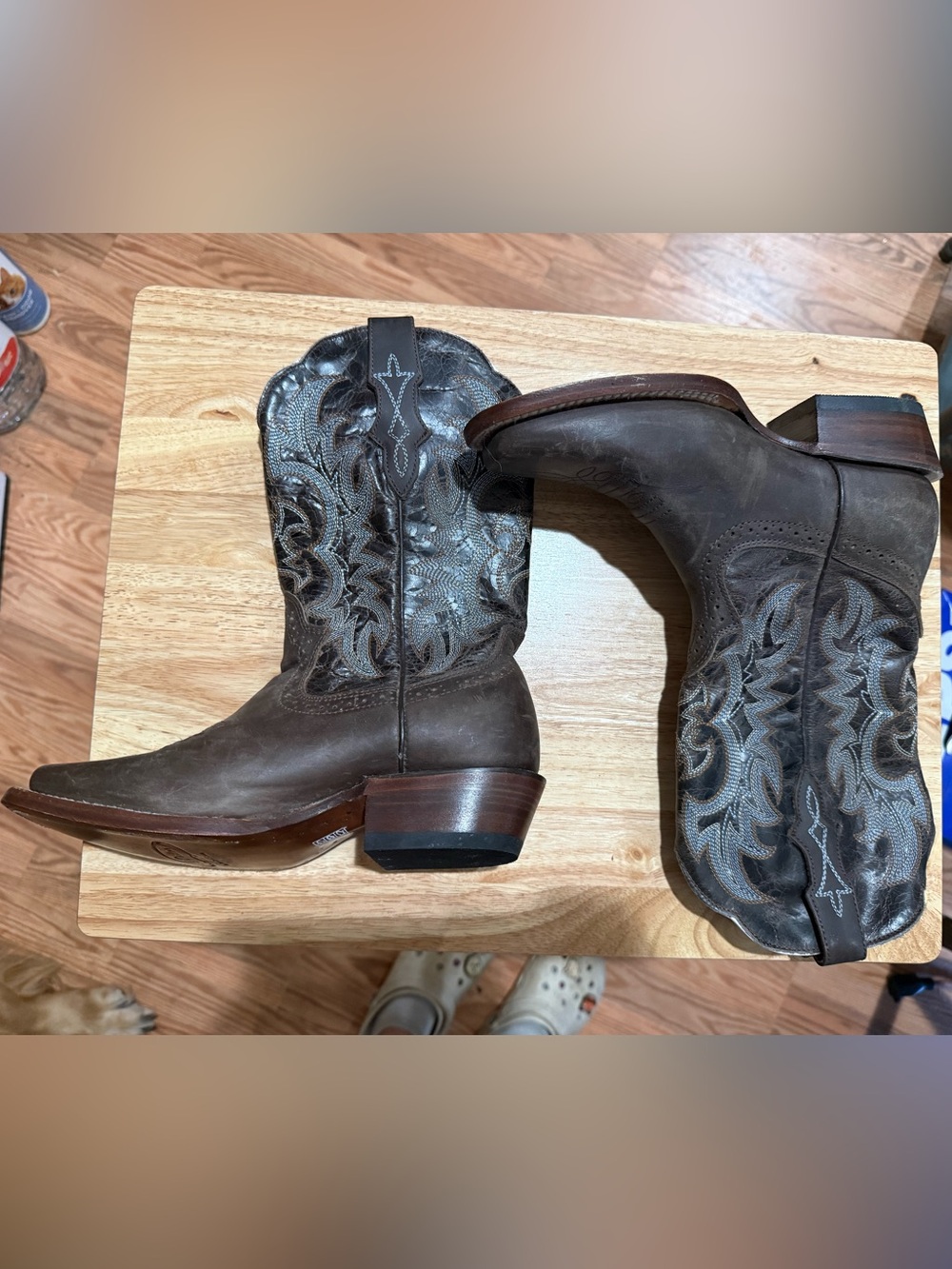 JB Dillon Women’s Leather Cowboy Boots in Brown size 6.5